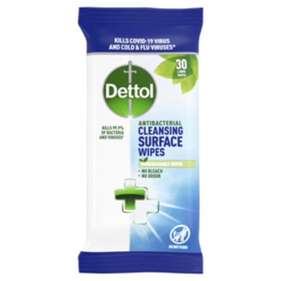 Picture of Dettol Anti-Bac Surface Bio Wipes  30s x10